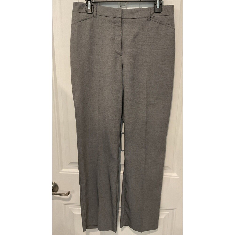 EUC 212 Collection Natural Fit Straight Leg Dress Pants Black/White Mini Check 8